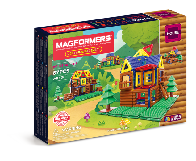 Магнитный конструктор Magformers Log House Set (Бревенчатый домик) 87 элементов