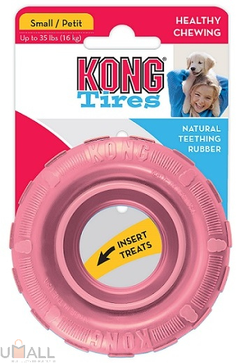 KONG Puppy игрушка для щенков "Шина" малая диаметр 9 см цвета в ассортименте: розовый, голубой