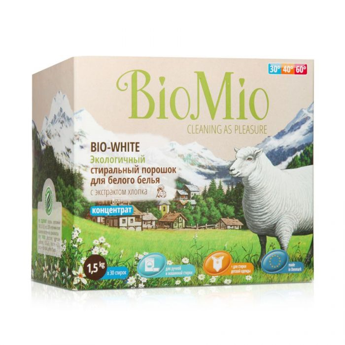 Купить BioMio стиральный порошок для белого, без запаха - Umall