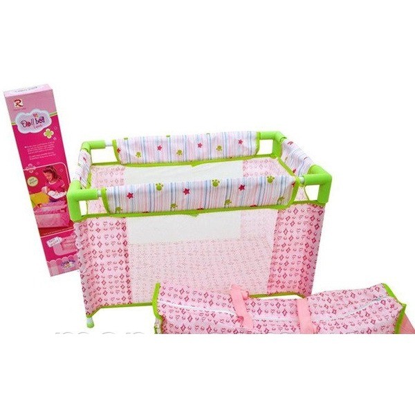 Кроватка-манеж WenSheng для куклы, розовая